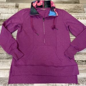 Love Life Live Purple Quarter-Zip Sweatshirt with Colorful Tie Dye Collar